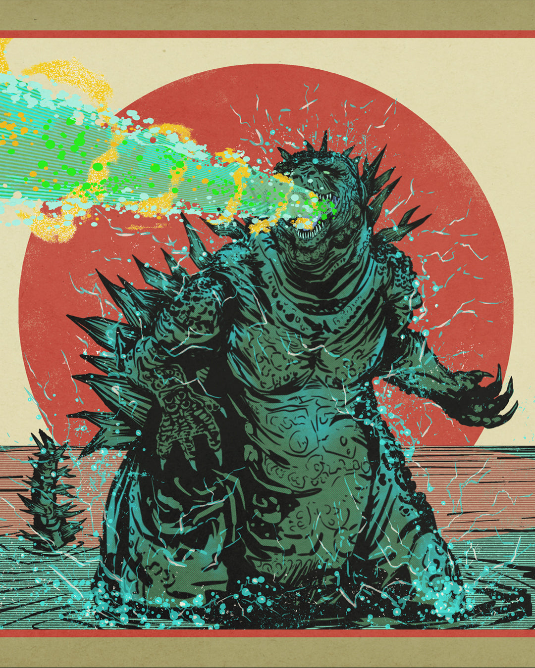ゴジラ GOJIRA, GODZILLA RETRO 11" X 17" FINE ART PRINT
