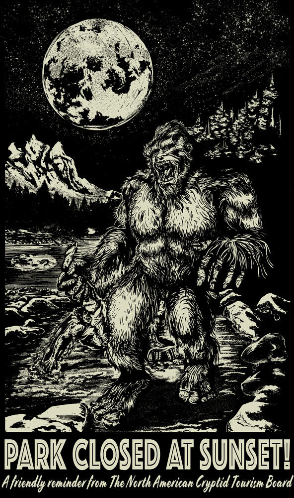 BIGFOOT AFTER DARK Park Closed At Sunset Cryptid Hoodie sweatshirt - new