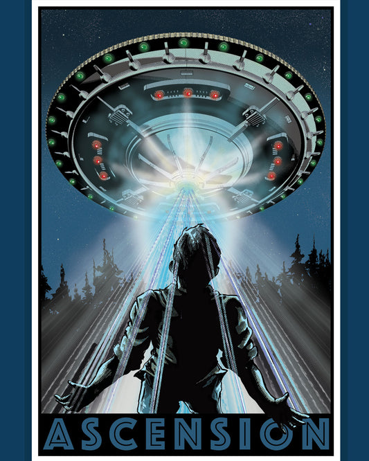 ASCENSION UFO Abduction  12" X 18" Art Print