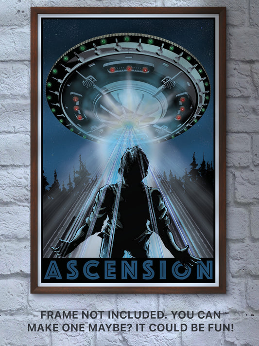 ASCENSION UFO Abduction  12" X 18" Art Print