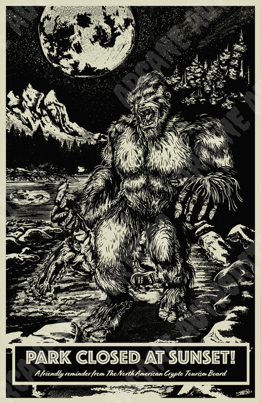 Park closed at Sunset (Bigfoot) 11” X 17” Silkscreened print