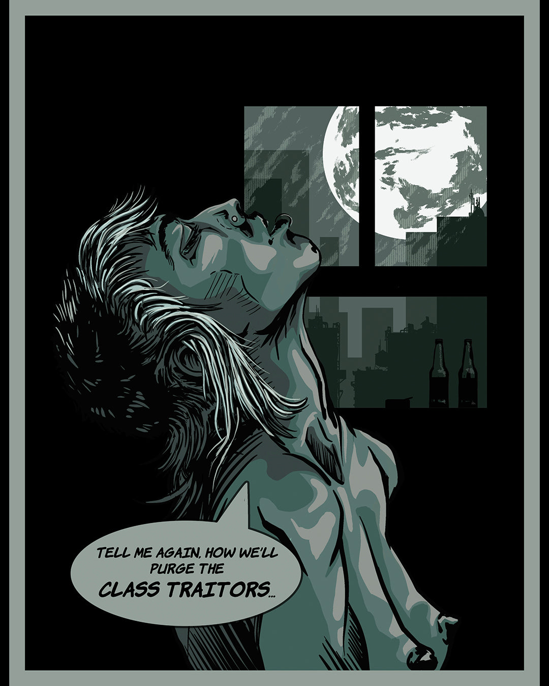 “TELL ME AGAIN” 8 1/2” X 11” ART PRINT PUNK, PURGE CLASS TRAITORS