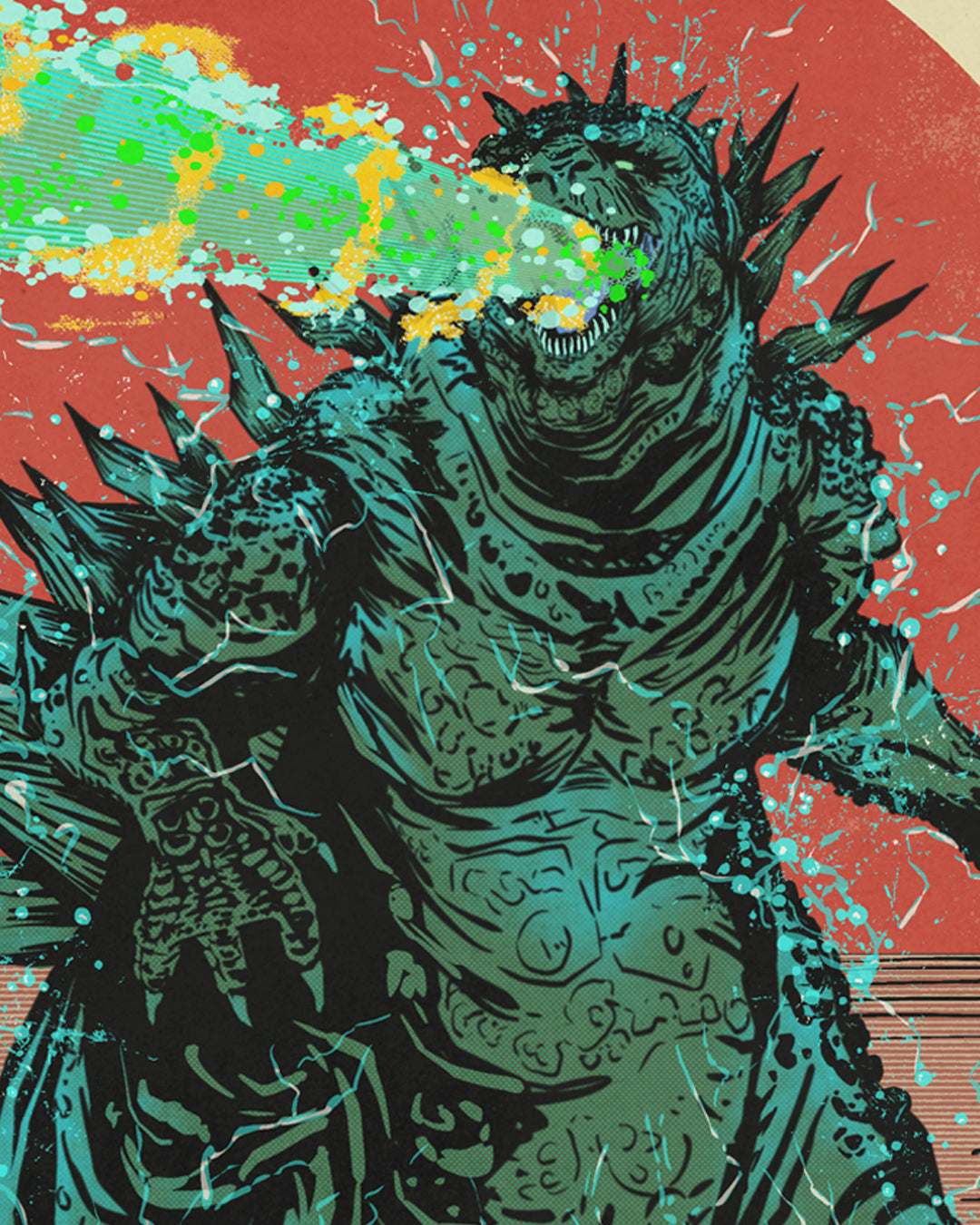 ゴジラ GOJIRA, GODZILLA RETRO 11" X 17" FINE ART PRINT