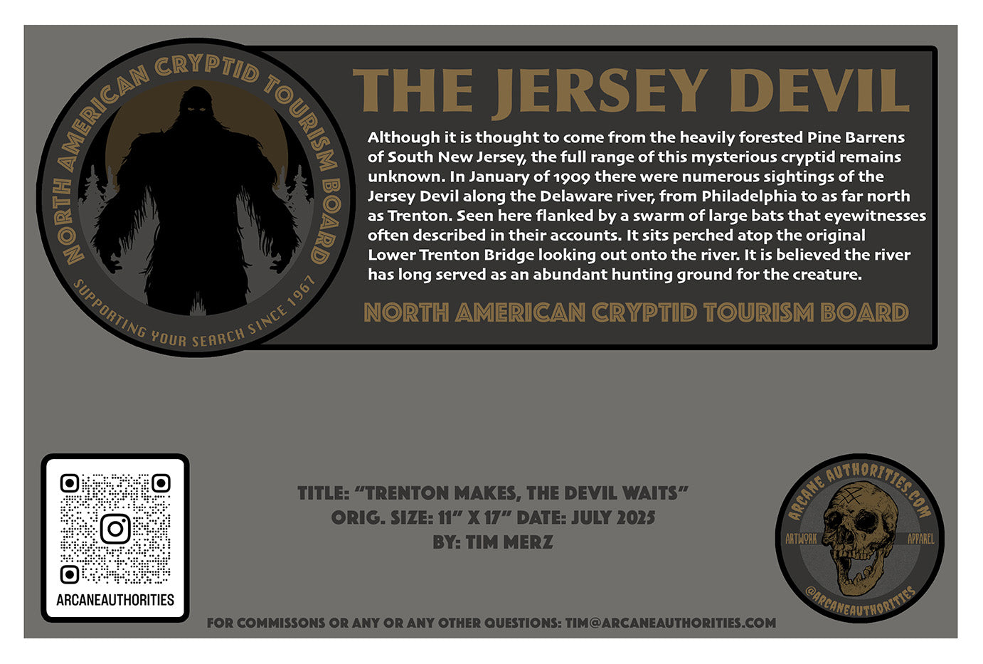 NEW JERSEY DEVIL TRENTON MAKES BRIDGE MINI PRINT