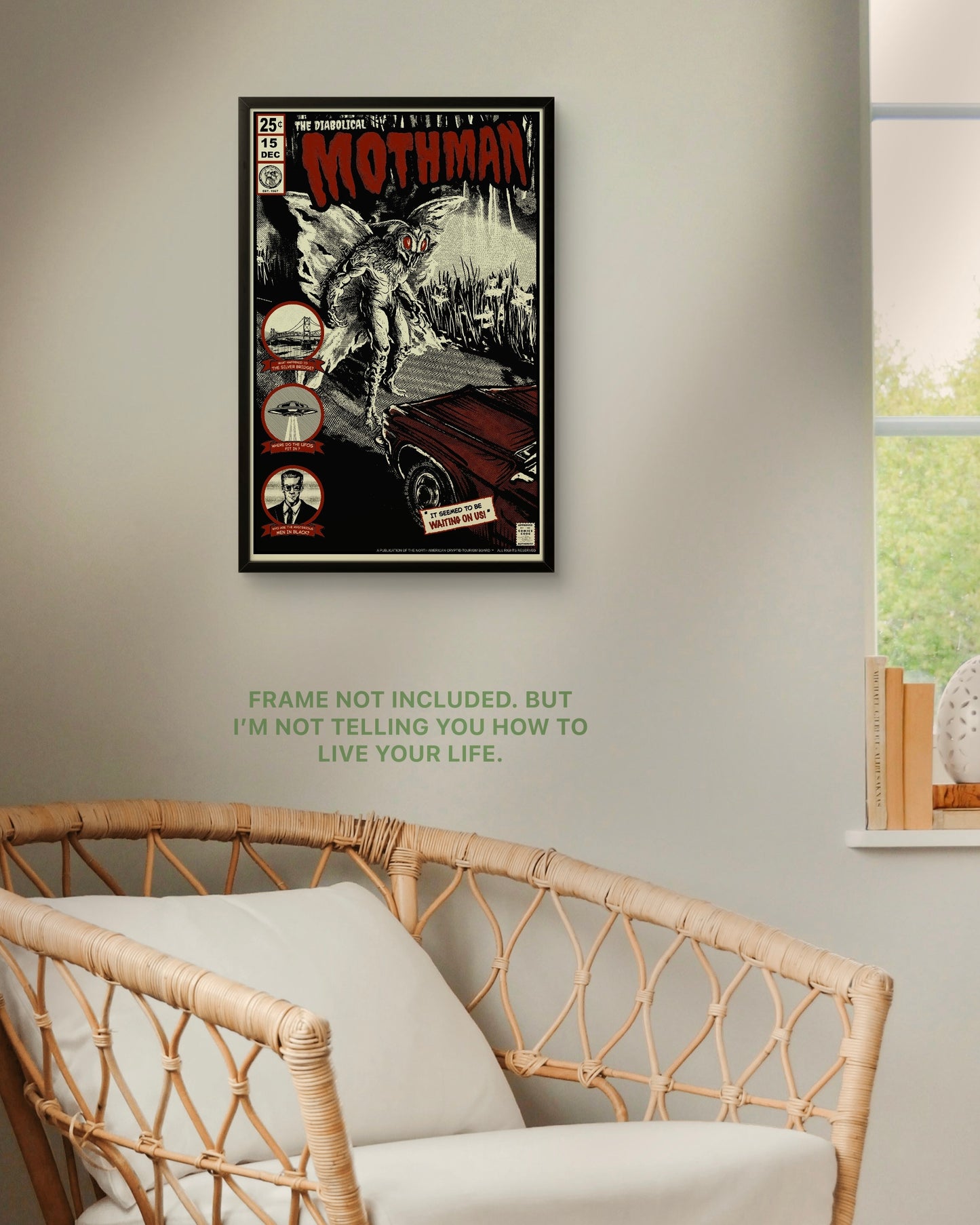 The Diabolical Mothman 11” X 17” Silk screened print