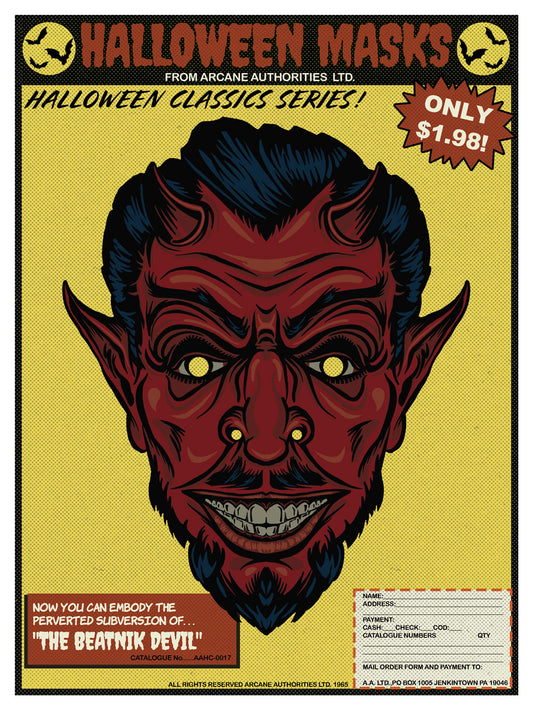 Vintage Halloween Mask Comic Book Ad BEATNIK DEVIL Art Print