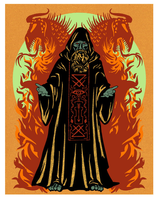 Elemental Wizard Flame 11" X 14" Art Print