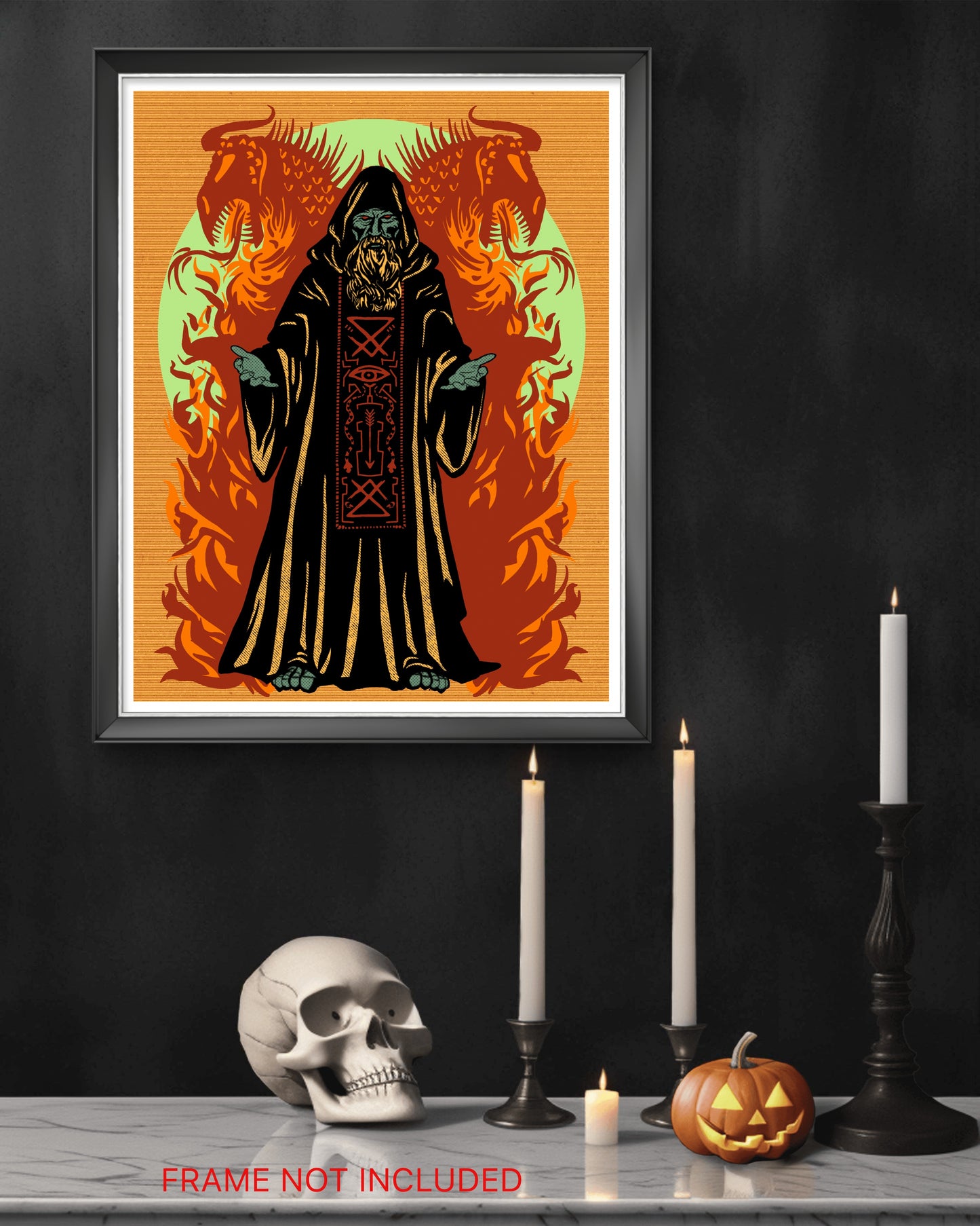Elemental Wizard Flame 11" X 14" Art Print