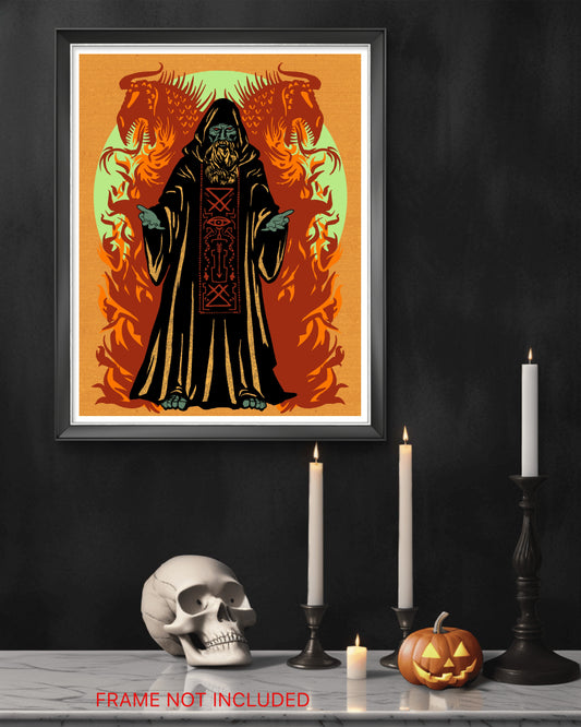 Elemental Wizard Flame 11" X 14" Art Print