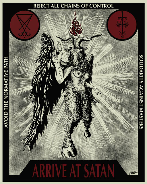 ARRIVE AT SATAN Baphomet HOODIE Satanic HUMAN RIGHTS XS - 5XL - new