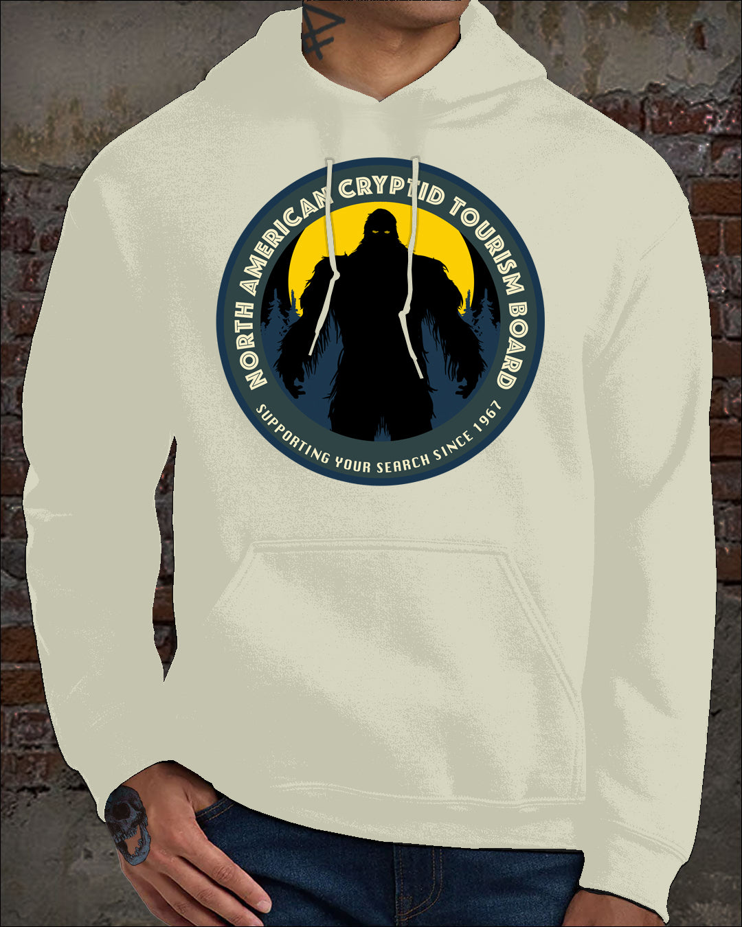 North American Cryptid Tourism Board Hoodie BIGFOOT silhouette NACTB XS - 5XL