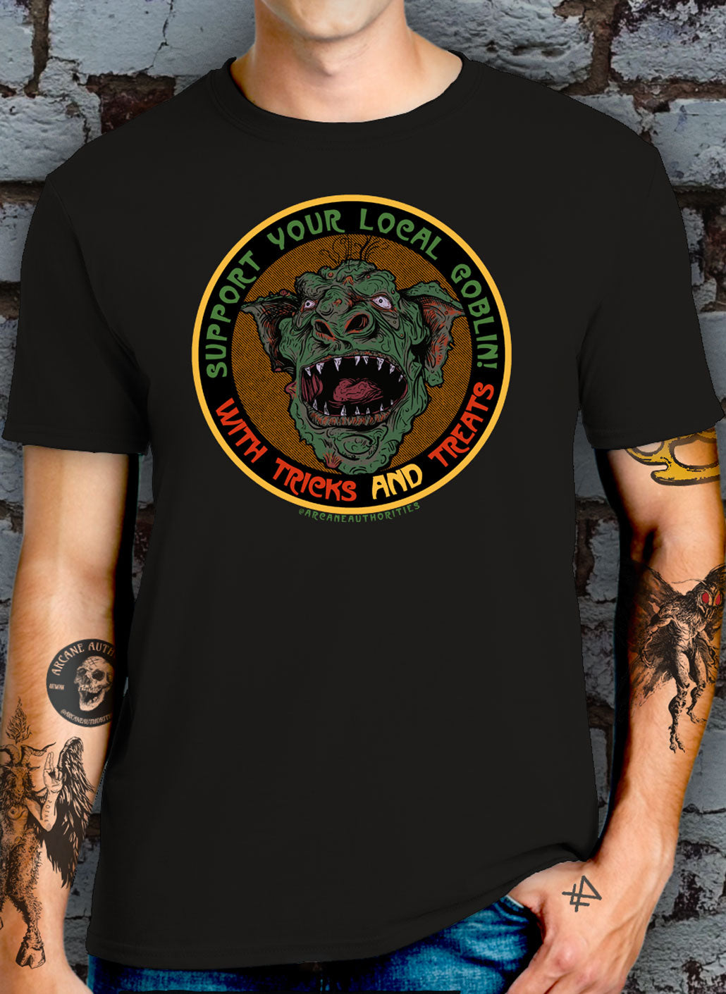 SUPPORT YOUR LOCAL GOBLIN T Shirt Trick Or Treat Retro Halloween