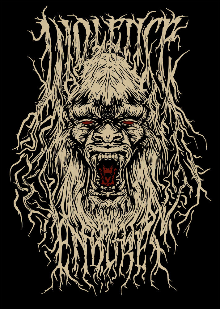 VIOLENCE ENDURES T- SHIRT S - 5XL BIGFOOT CRYPTID METAL