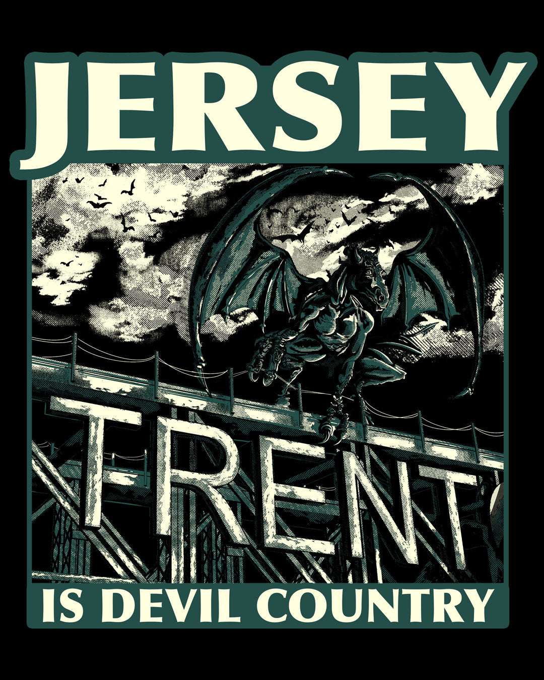 JERSEY DEVIL, "Jersey Is Devil Country" T-Shirt Cryptid Monster